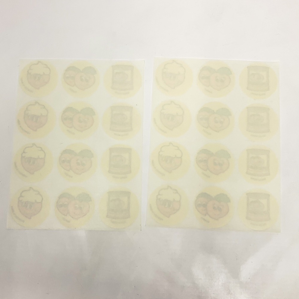 Vintage 1980s CTP Scratch N Sniff Sniffys Peach Stickers 2 Full Sheets/24 pc - Picture 5 of 5